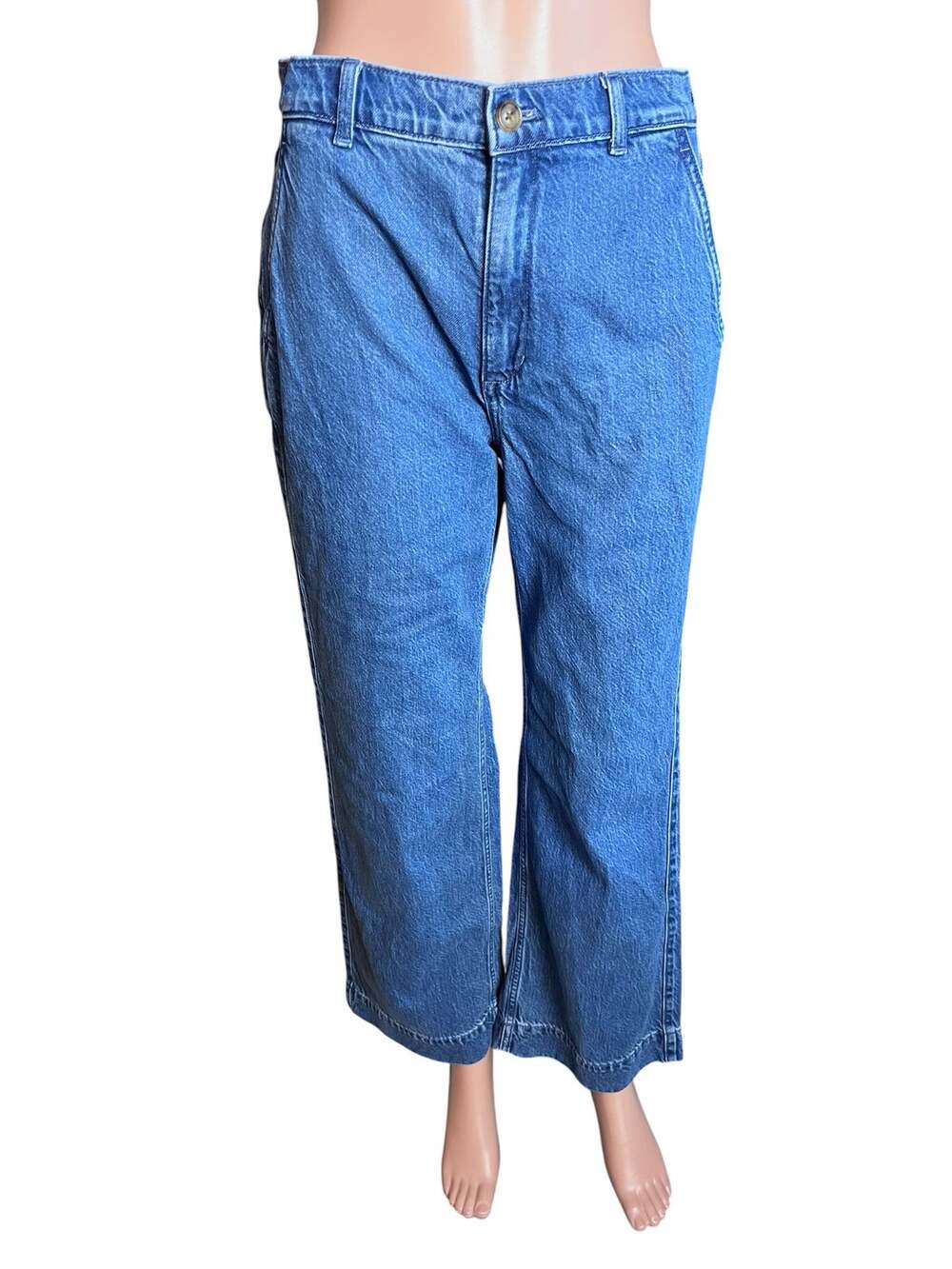 J. Crew Factory Womens Drapey Leg Trouser Jean 27 Soft Comfortable Denimcore